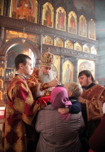 Божественная литургия в Крестовоздвиженском храме г. Хвалынска