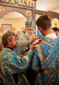 Божественная литургия в храме в честь Владимирской иконы Божией Матери с. Багаевка Саратовского района