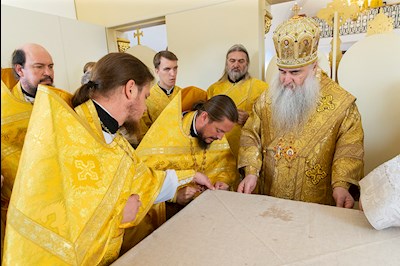 Великое освящение храма Сорока Севастийских мучеников г. Саратова и Божественная литургия в новоосвященном храме