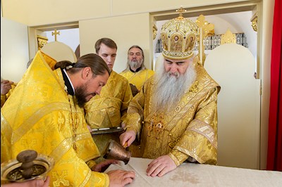 Великое освящение храма Сорока Севастийских мучеников г. Саратова и Божественная литургия в новоосвященном храме