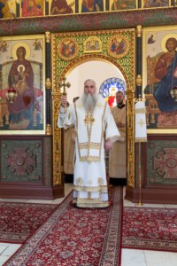 Божественная литургия на Архиерейском подворье — в храме в честь иконы Божией Матери «Утоли моя печали» г. Саратова
