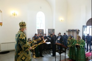 Божественная литургия в храме блаженной Ксении Петербургской г. Саратова на территории ИТК УШ-382/33