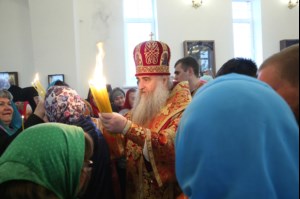 Чин Великого освящения и Божественная литургия в храме в честь Владимирской иконы Божией Матери Владимирского женского монастыря г. Вольска
