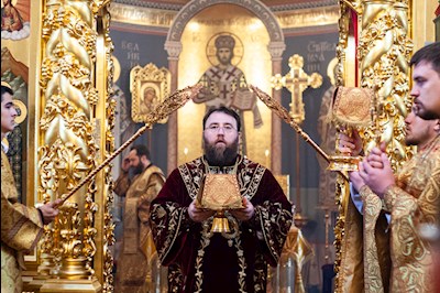 Божественная литургия в Свято-Троицком кафедральном соборе г. Саратова