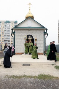 Божественная литургия в храме во имя преподобного Сергия Радонежского поселок Юбилейный г.Саратова