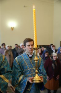 Вечерня в соединении с Божественной литургией свт. Иоанна Златоуста в храме в честь Благовещения Пресвятой Богородицы г.Вольска