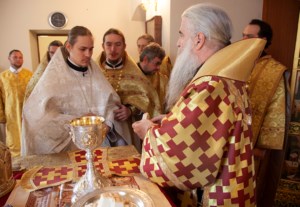 Божественная литургия на Архиерейском подворье — храме в честь иконы Божией Матери «Утоли моя печали» г.Саратова