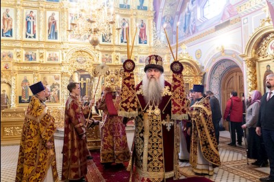 Божественная литургия в Свято-Троицком кафедральном соборе г. Саратова