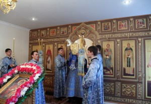 Божественная литургия в храме в честь иконы Божией Матери «Скоропослушница» гор.Шиханы Вольского района