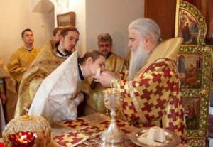 Божественная литургия на Архиерейском подворье — храме в честь иконы Божией Матери «Утоли моя печали» г.Саратова