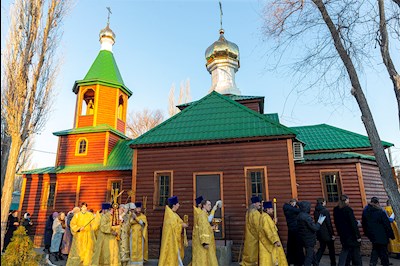 Великое освящение храма Казанской иконы Божией Матери г. Вольска и Божественная литургия в новоосвященном храме
