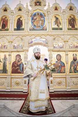 Митрополит Игнатий совершил великое повечерие в соединении с утреней в храме Рождества Христова г. Саратова