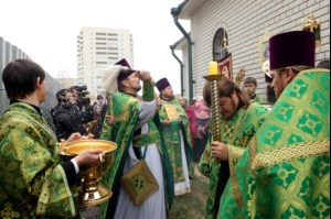 Божественная литургия в храме во имя преподобного Сергия Радонежского поселок Юбилейный г.Саратова