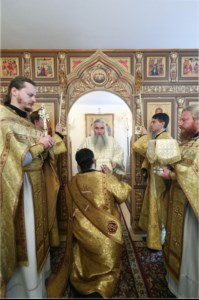 Божественная литургия в храме в честь иконы Божией Матери «Скоропослушница» г.Шиханы Вольского района