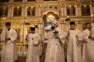 Митрополит Игнатий совершил всенощное бдение в Духосошественском соборе г. Саратова