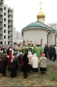 Божественная литургия в храме во имя преподобного Сергия Радонежского поселок Юбилейный г.Саратова