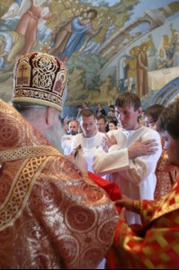 Крещальная Литургия в Свято-Троицком соборе Саратова