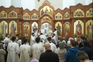 Божественная литургия в храме во имя святого равноапостольного великого князя Владимира г. Саратова