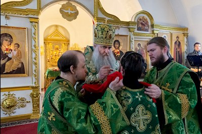Божественная литургия в Спасо-Преображенском мужском монастыре г. Саратова