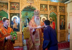 Божественная литургия в тюремном храме во имя святителя и чудотворца Николая при ОТБ №1 г. Саратова