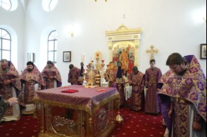 Божественная литургия в храме в честь Рождества Христова г.Саратова