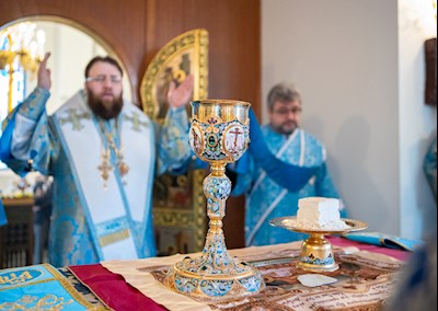 Митрополит Игнатий совершил Божественную литургию на Архиерейском подворье – в храме в честь иконы Божией Матери «Утоли моя печали» г. Саратова