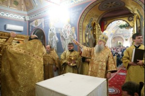 Великое освящение верхнего храма во имя Святой Живоначальной Троицы Свято-Троицкого кафедрального собора города Саратова