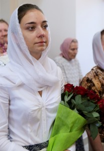 Божественная литургия в храме во имя святителей Василия Великого, Григория Богослова, Иоанна Златоуста г. Саратова