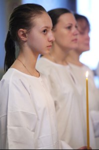 Крещальная литургия в Свято-Троицком кафедральном соборе г. Саратова