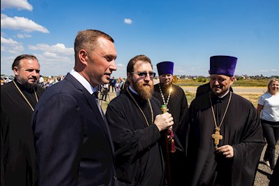 Митрополит Игнатий совершил освящение закладного камня на месте строительства Княже-Владимирского собора г. Саратова