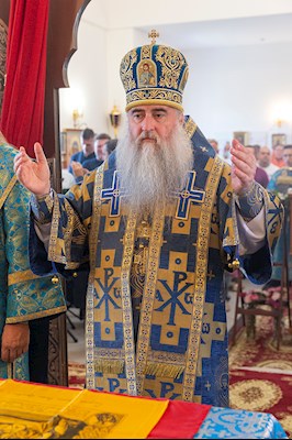 Божественная литургия в храме в честь Владимирской иконы Божией Матери с. Багаевка
