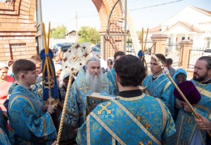 Божественная литургия в храме в честь Владимирской иконы Божией Матери с. Багаевка Саратовского района