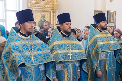 Божественная литургия в храме в честь Казанской иконы Божией Матери г. Саратова