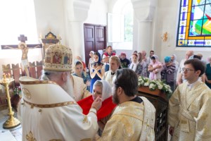 Божественная литургия на Архиерейском подворье — в храме в честь иконы Божией Матери «Утоли моя печали» г. Саратова