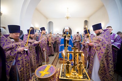 Митрополит Игнатий совершил Божественную литургию в храме преподобного Сергия Радонежского г. Саратова