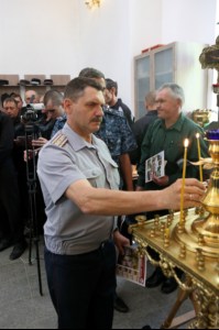 Божественная литургия в храме блаженной Ксении Петербургской г. Саратова на территории ИТК УШ-382/33