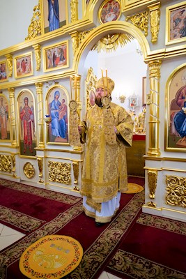 Митрополит Игнатий совершил Божественную литургию в Трехсвятительском храме г. Саратова