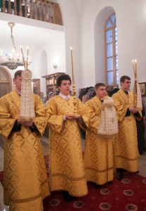 Божественная литургия на Архиерейском подворье — храме святых равноапостольных Кирилла и Мефодия при СГУ