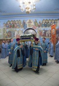 Всенощное бдение с чином Погребения Божией Матери в Свято-Троицком кафедральном соборе г. Саратова