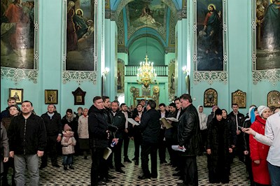 Всенощное бдение в храме в честь Сошествия Святого Духа г. Саратова