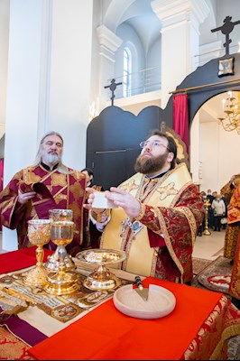 Митрополит Игнатий совершил Божественную литургию в Петропавловском храме Саратова