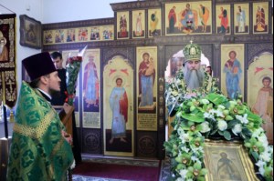 Божественная литургия в храме во имя преподобного Сергия Радонежского поселок Юбилейный г.Саратова