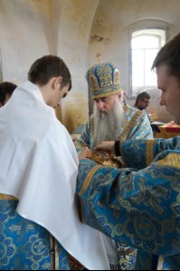 Божественная литургия в храме в честь Покрова Пресвятой Богородицы села Сокур Татищевского района