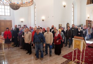Божественная литургия на Архиерейском подворье — храме во имя святых равноапостольных Мефодия и Кирилла при СГУ в день памяти святых братьев