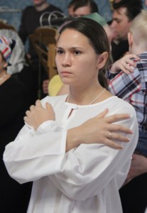 Крещальная литургия в Свято-Троицком соборе Саратова