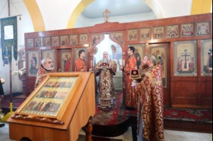 Божественная литургия в храме в честь Воздвижения Честнаго и Животворящего Креста Господня на территории Вольского военного института материального обеспечения