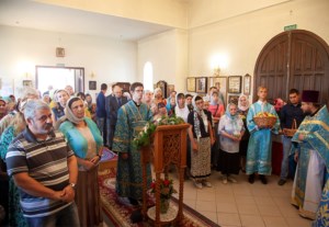 Божественная литургия в храме в честь Владимирской иконы Божией Матери с. Багаевка Саратовского района