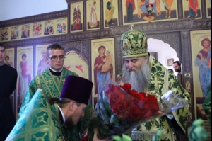 Божественная литургия в храме во имя преподобного Сергия Радонежского поселок Юбилейный г.Саратова