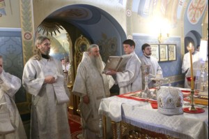 Митрополит Лонгин совершил Царские часы, Изобразительны, Великую вечерню и Крещальную литургию в Свято-Троицком кафедральном соборе Саратова