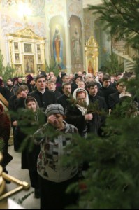 Великая Рождественская вечерня в храме в честь Покрова Пресвятой Богородицы г. Саратова